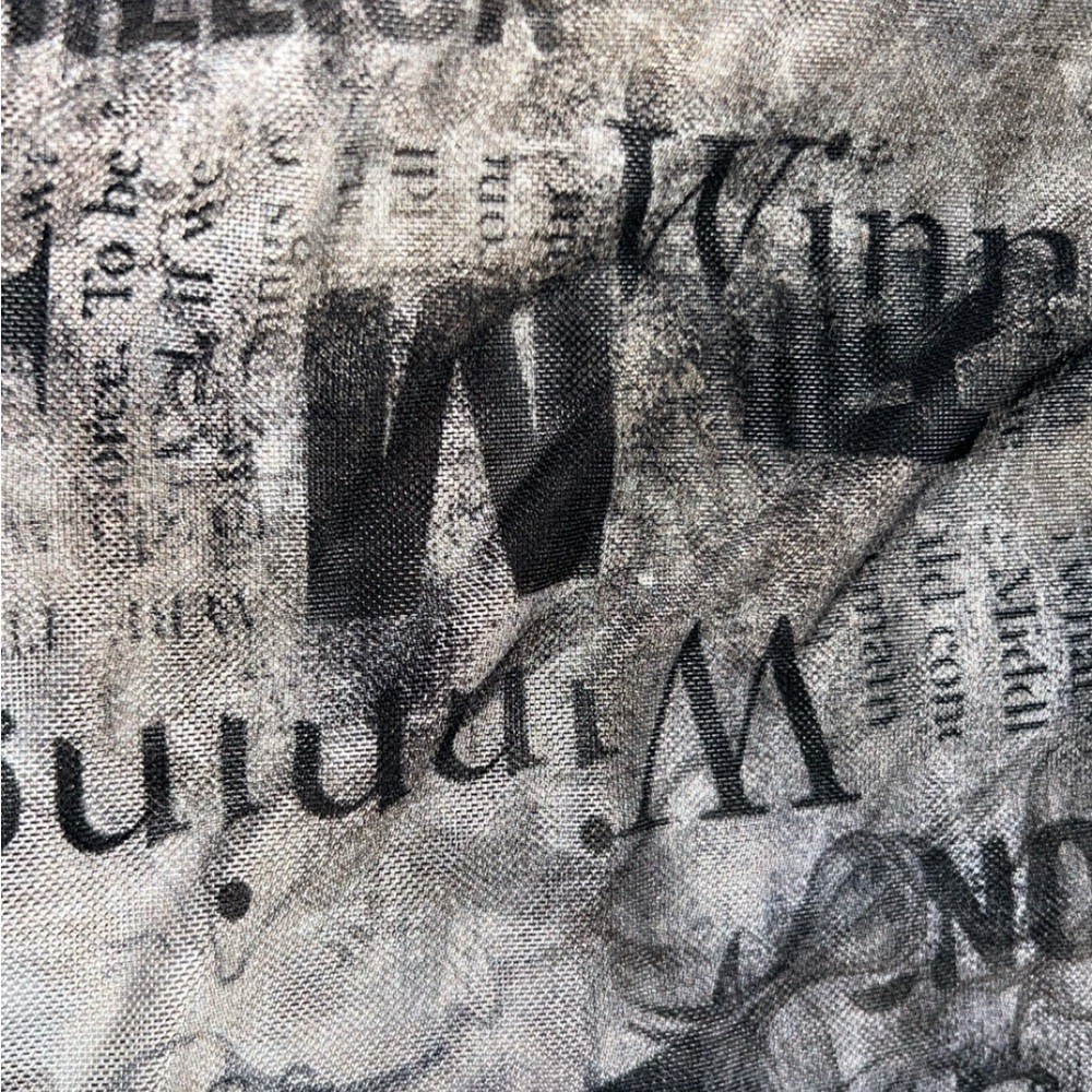 Black and Gray Graphic Print Fabric